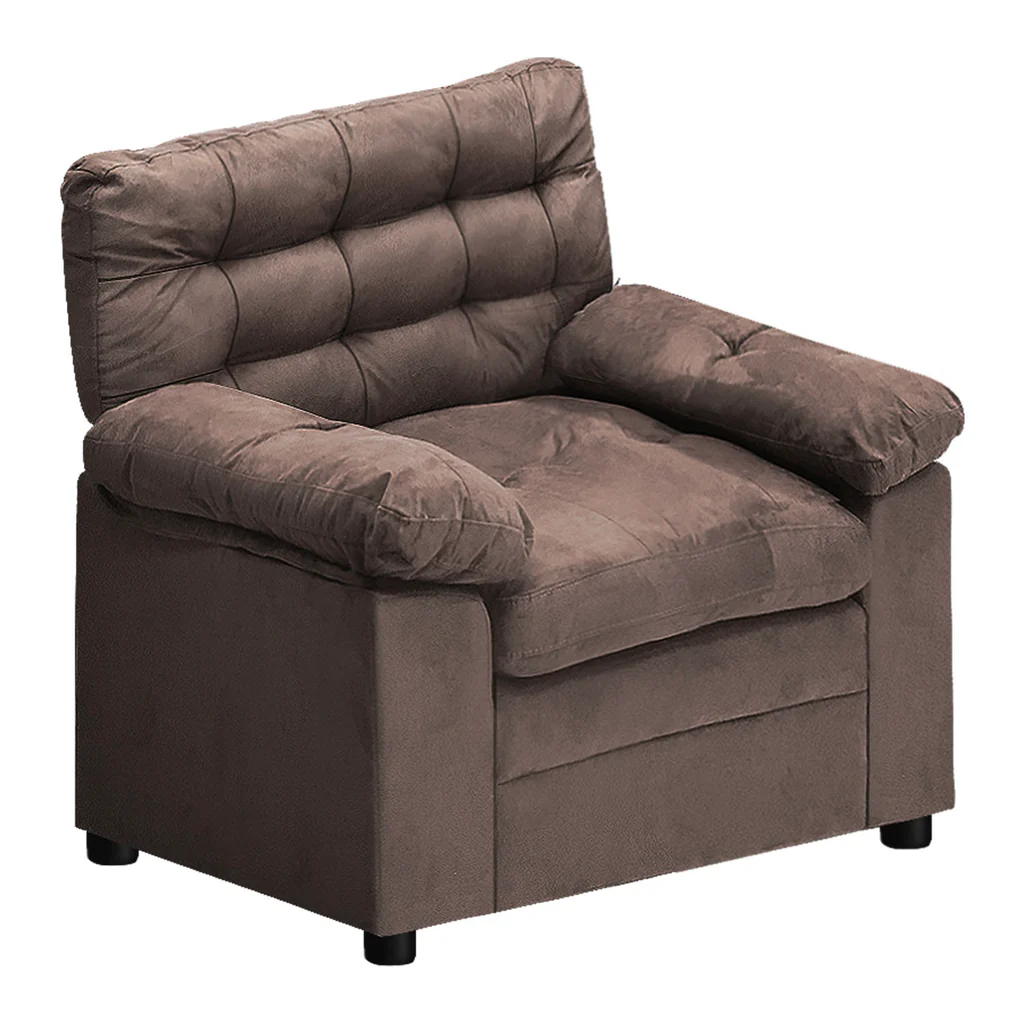 1 Seater Sofa Fabric Brown