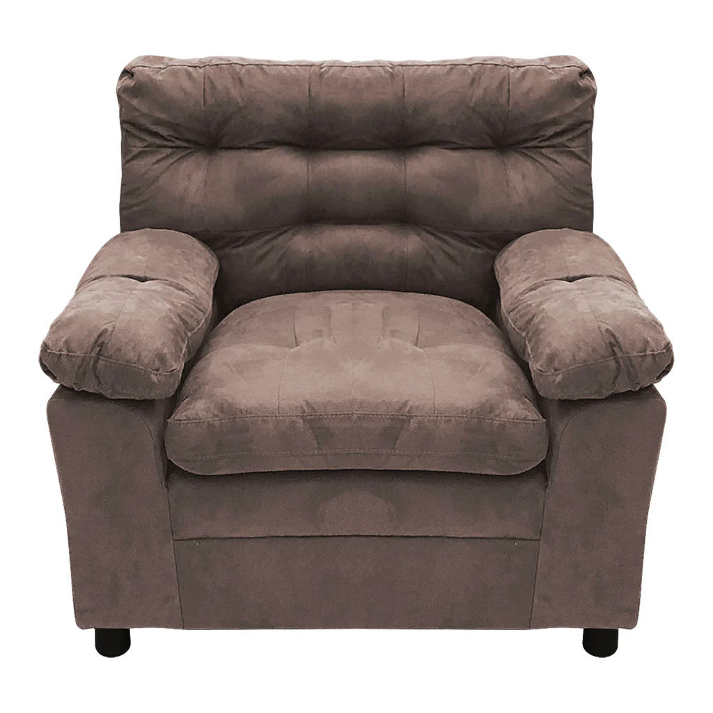 1 Seater Sofa Fabric Brown — image 2