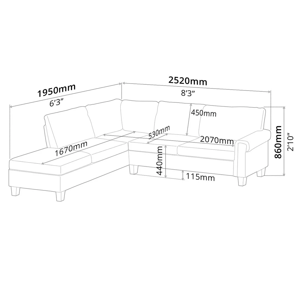 Sofa (Left-Side) Brown — image 4