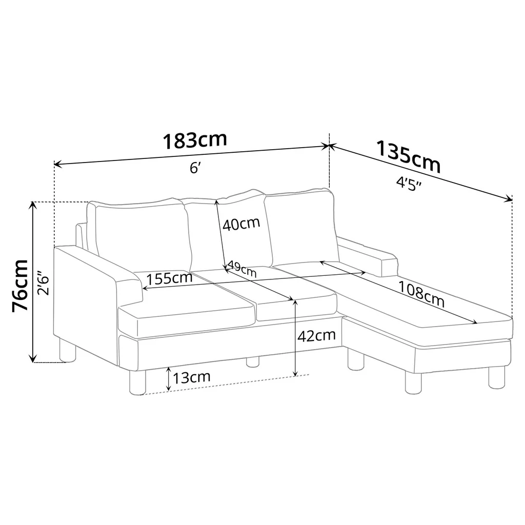 Reversible Corner Sofa Black — image 4