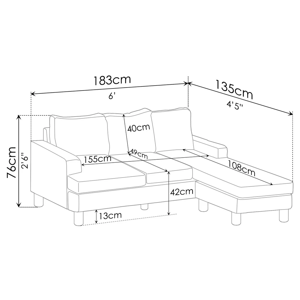 Reversible Corner Sofa Brown — image 4