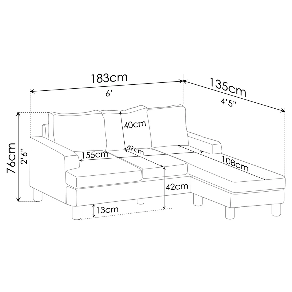 Reversible Corner Sofa Grey — image 4
