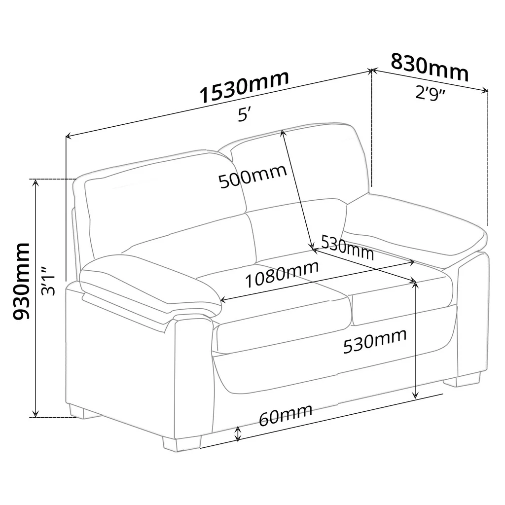 Sofa 2 Seater Brown — image 4