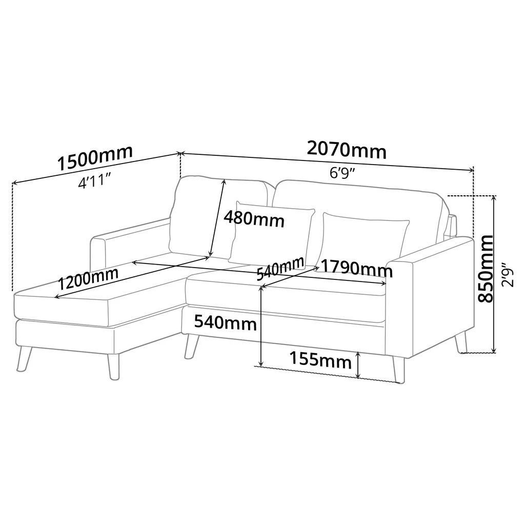 Sofa (Left-Side) Grey — image 4