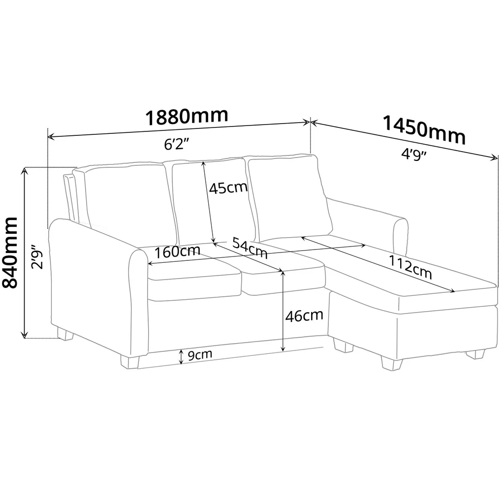 Sofa Reversible Corner Grey — image 4