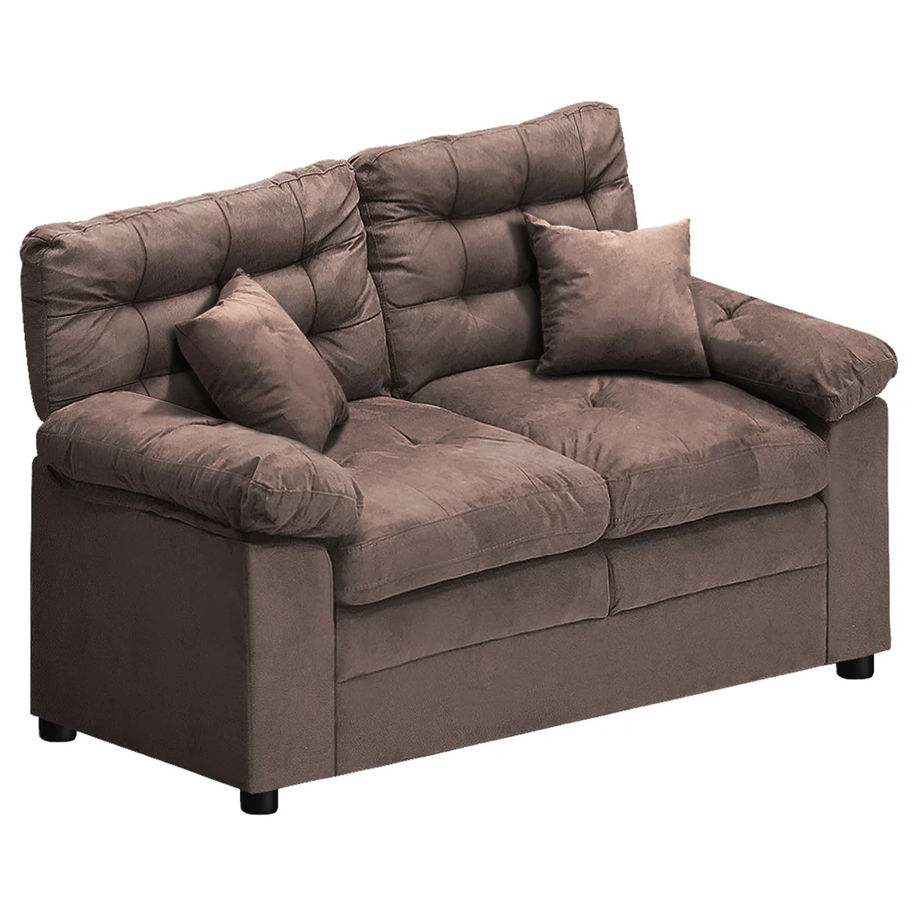 2 Seater Sofa Fabric Brown