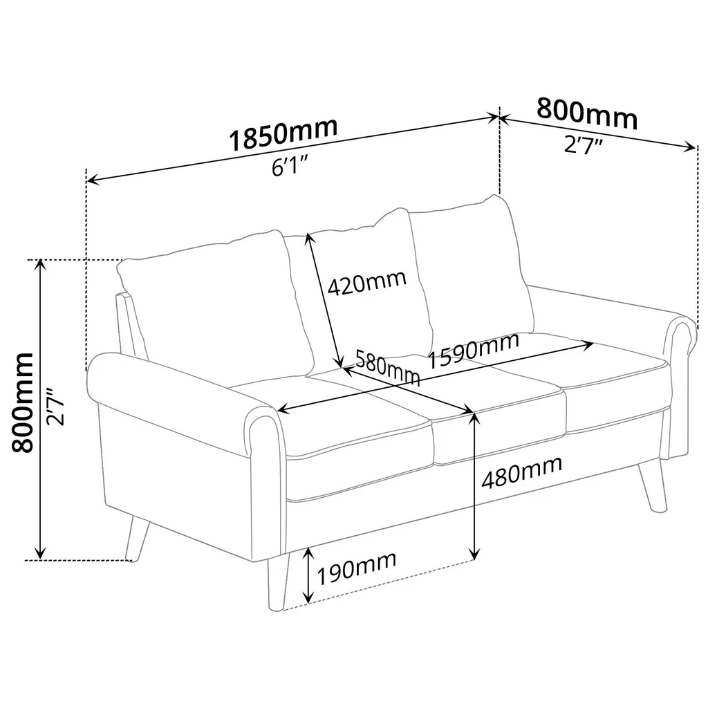 Sofa 3 Seater Brown — image 4