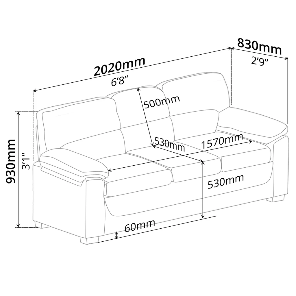 Sofa 3 Seater Light Brown — image 4