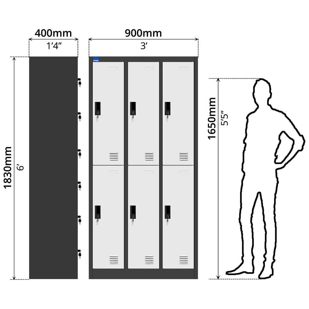 Steel Locker 6 Comp with Lock — image 4