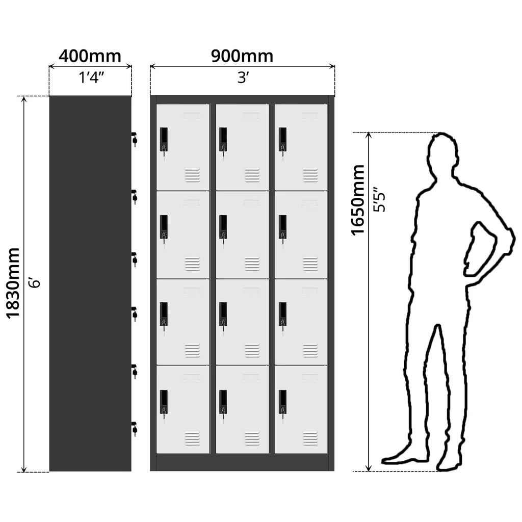 Steel Locker 12 Comp with Lock — image 4