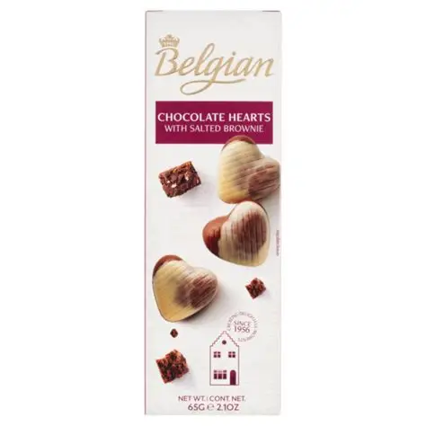 Belgiun Chocolate Hearts with Saltes Brownie 65G