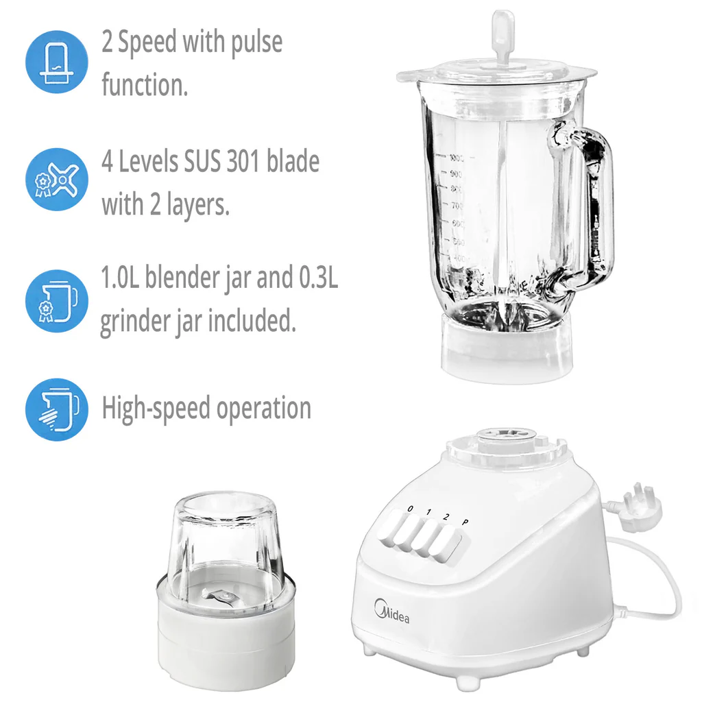 Blender with Grinder (1L) - White — image 4