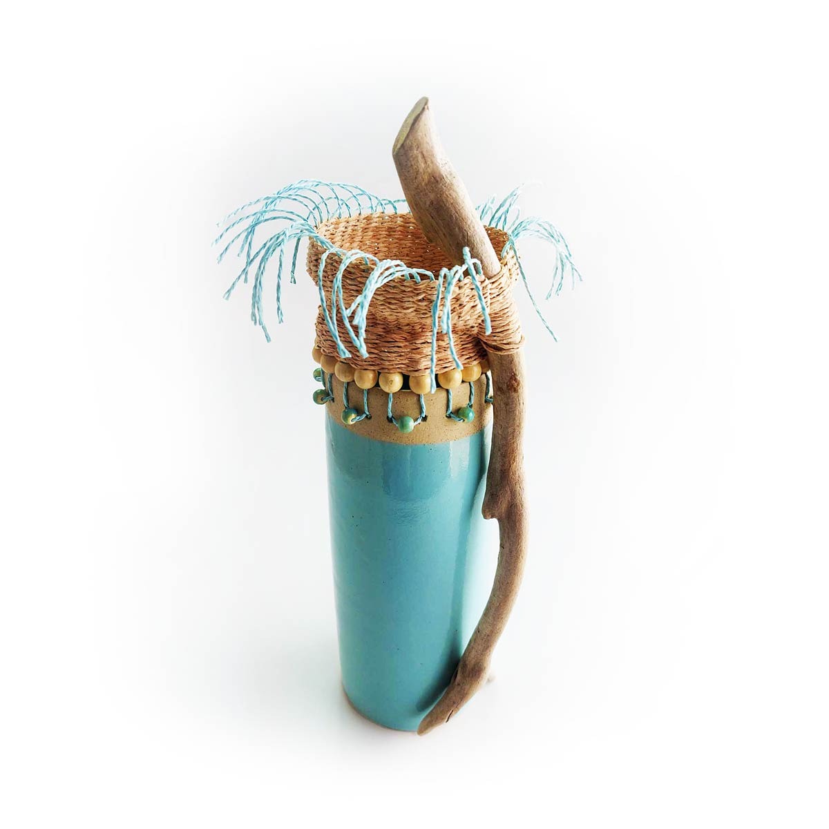 Driftwood Turquoise Vase