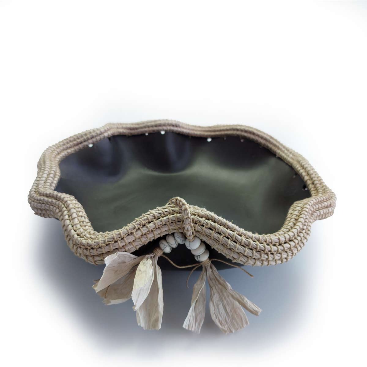 ClayWeave - Satin Black Wavy Bowl