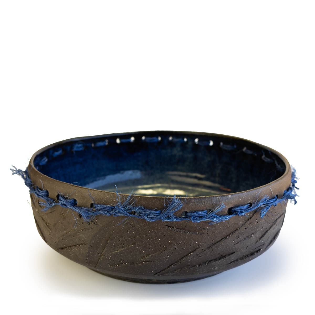 ClayWeave - Rockpool Vessel with Blue Jute