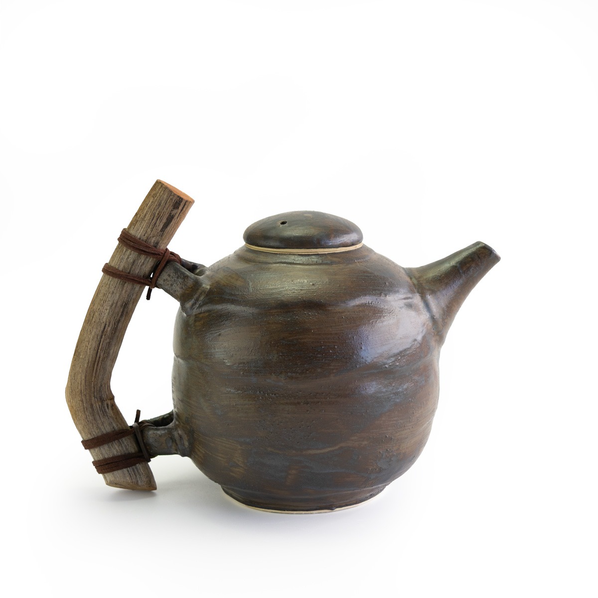 Bronze Black Teapot with Driftwood