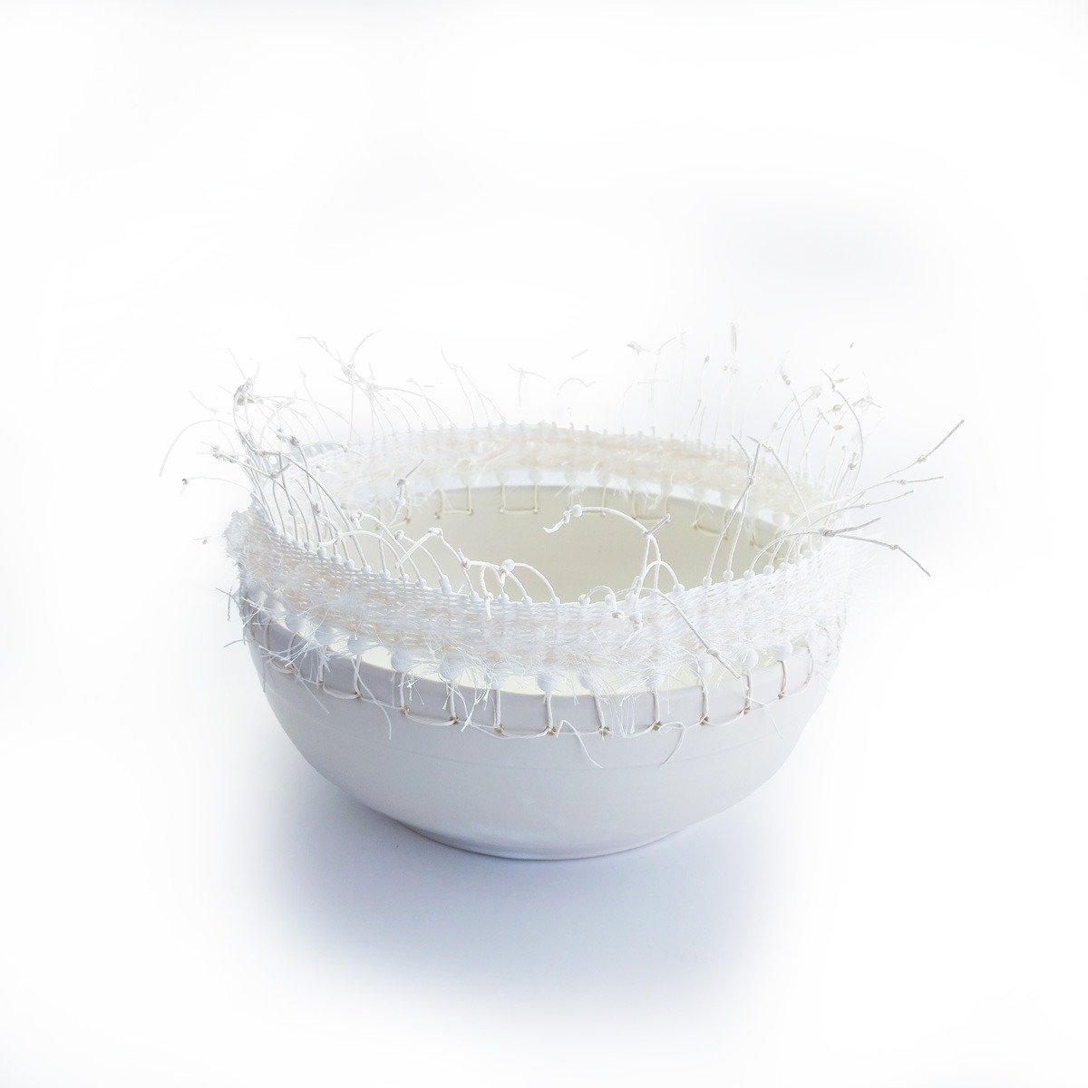 Large White 'Fandangles' Bowl