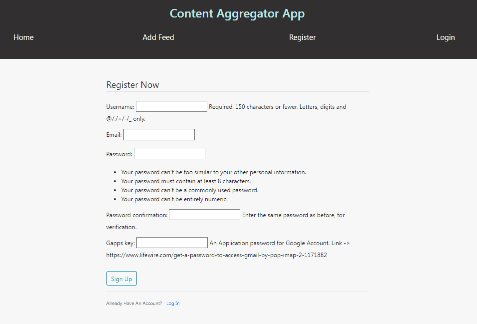 Register Account