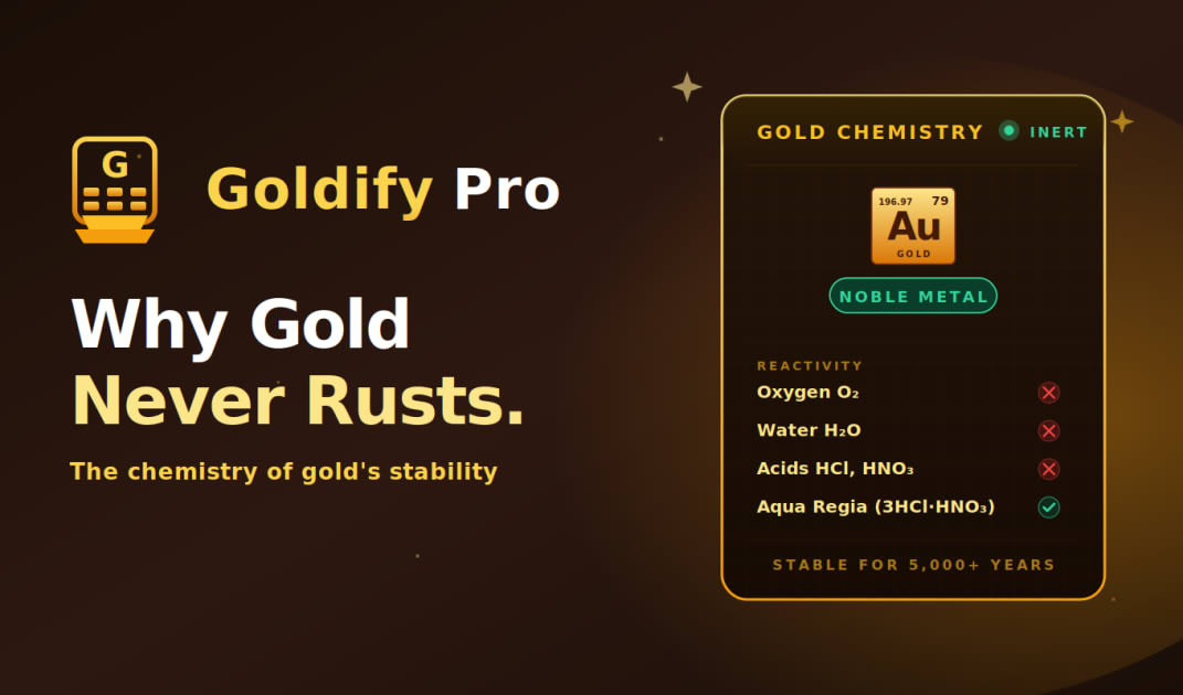 Why Doesn't Gold Rust? The Chemistry of Gold's Stability Explained (Complete Guide)