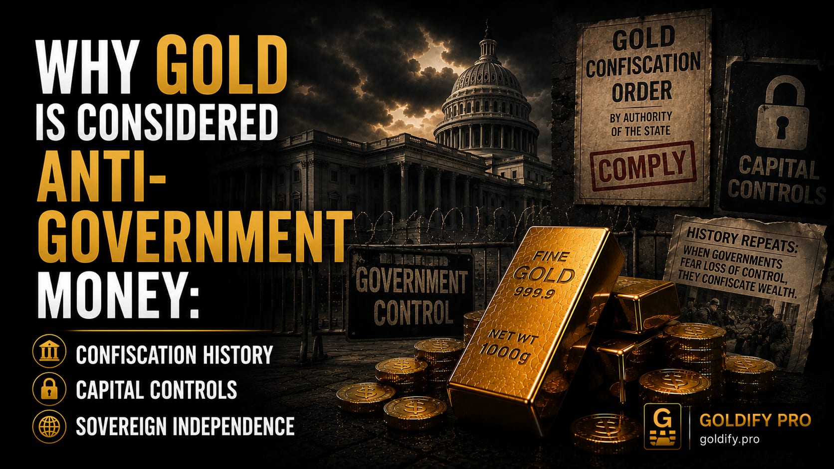 Why Gold Is Considered Anti-Government Money: Confiscation History, Capital Controls and Sovereign Independence
