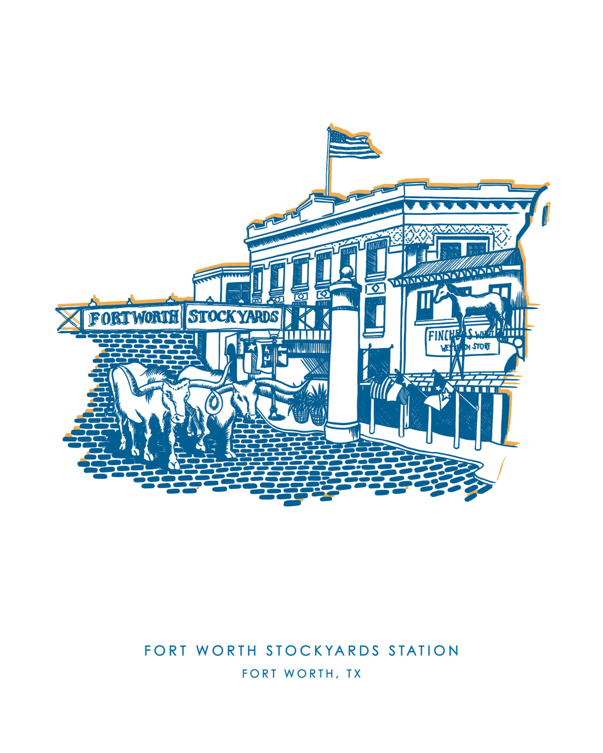 Fort Worth Stockyards Gallery Print Artwork