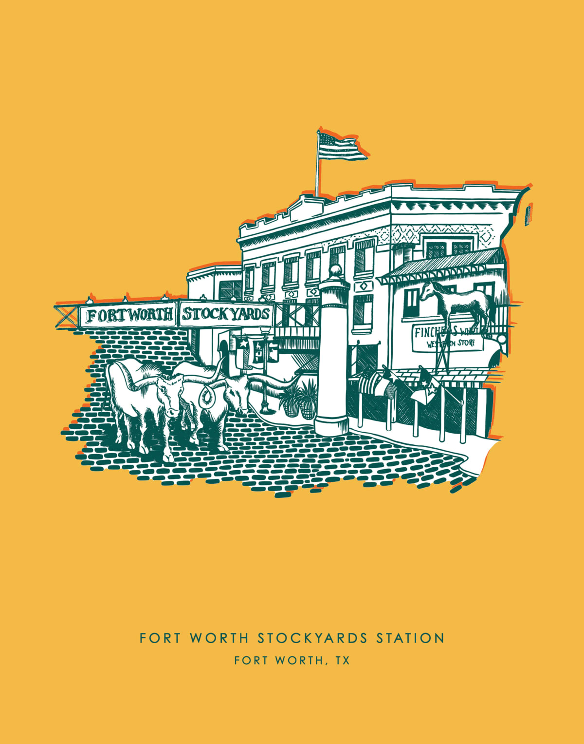 Fort Worth Stockyards Gallery Print Artwork