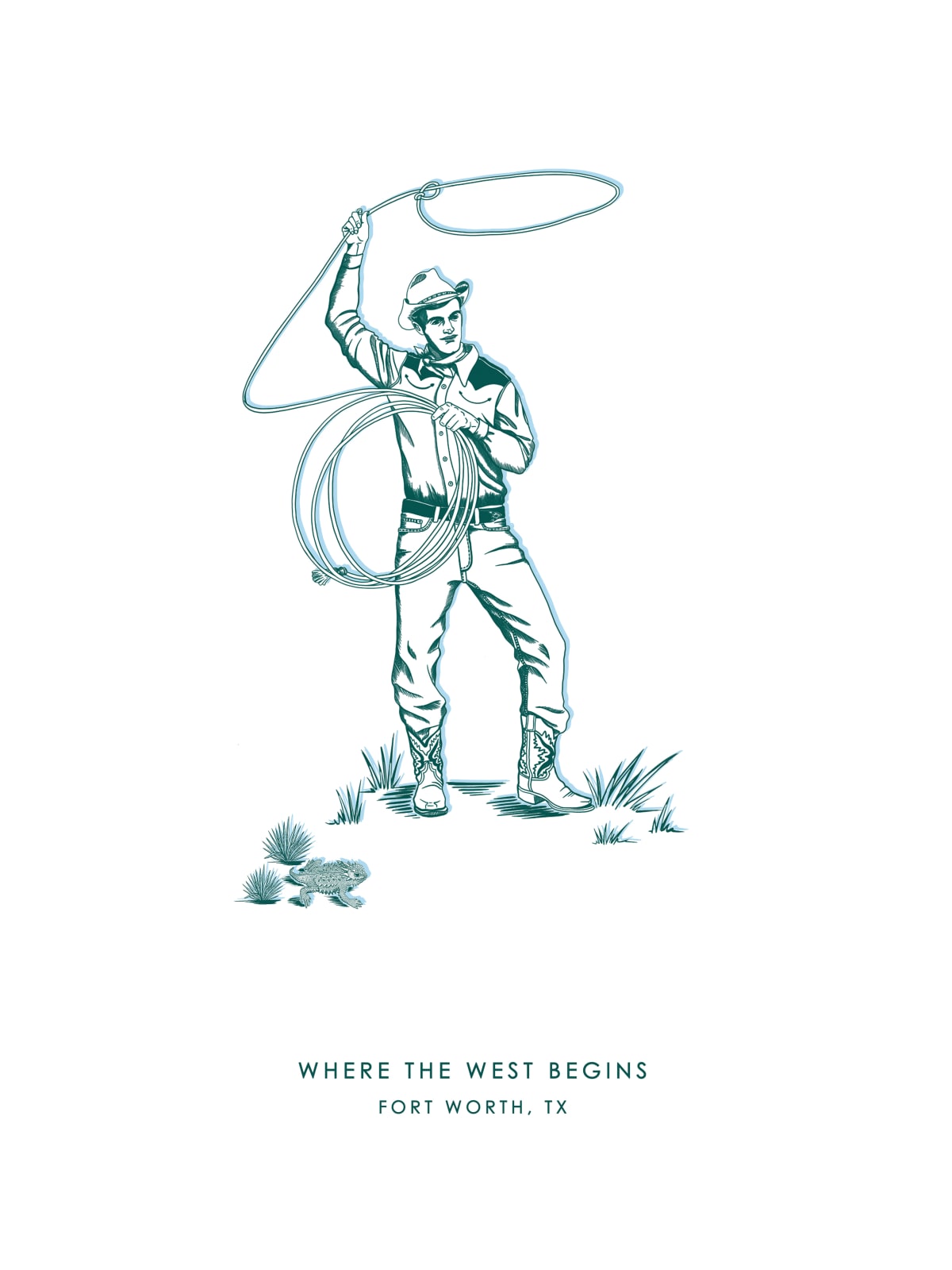 Fort Worth Cowboy Gallery Print Artwork