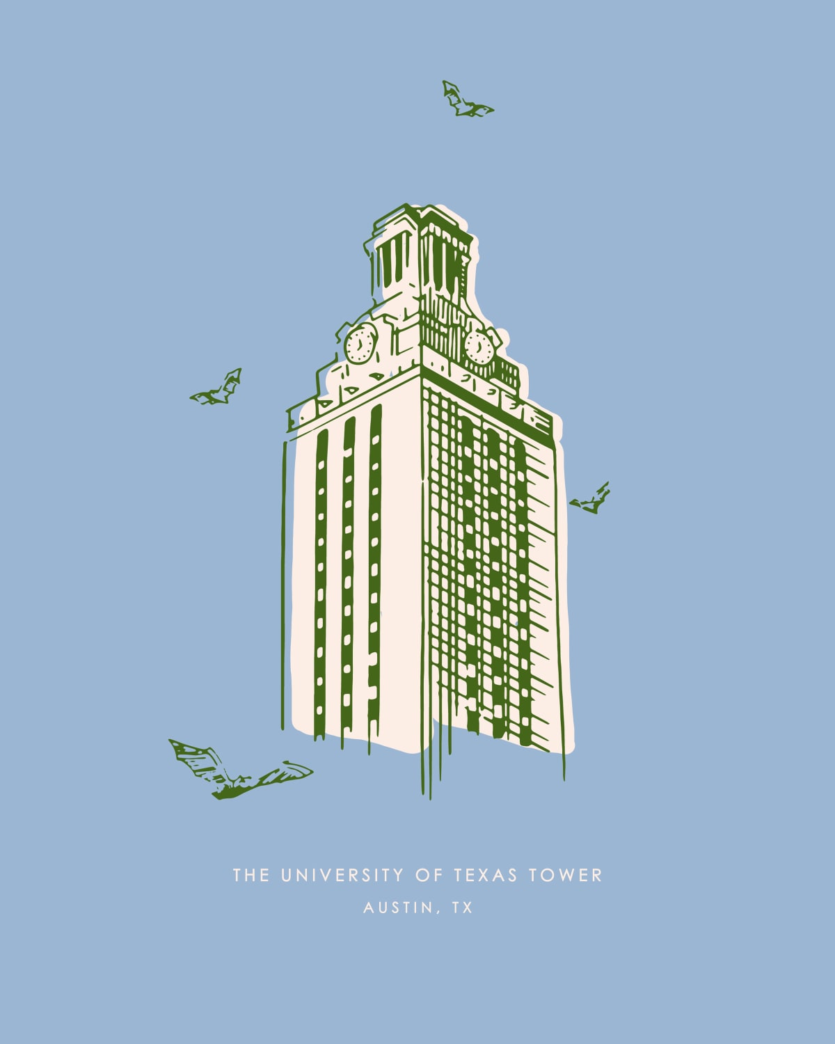 University of Texas Austin Tower Gallery Print Artwork