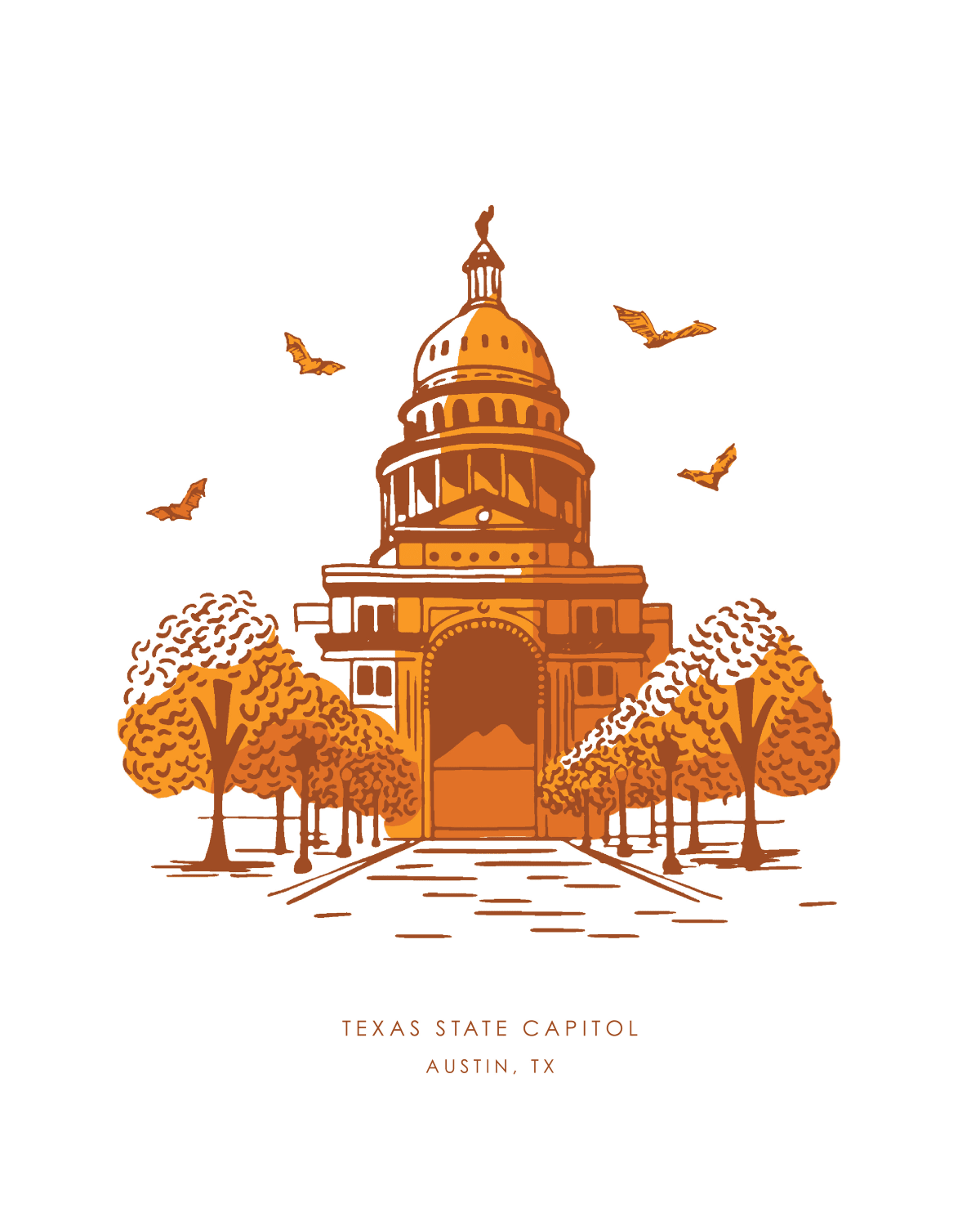 Austin Capitol Gallery Print Gallery Print Burnt Orange / 5x7 / Print
