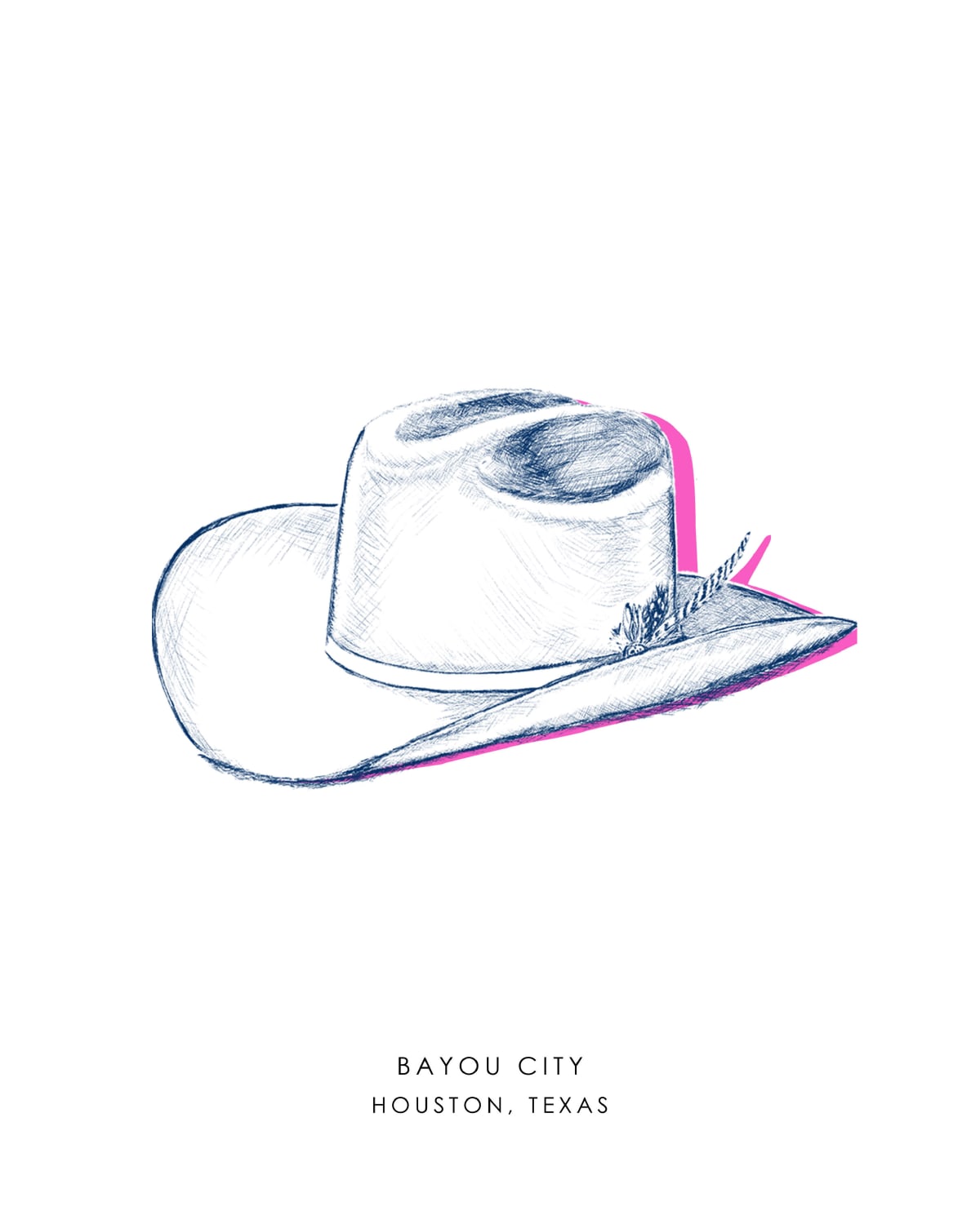 Houston Stetson Gallery Print Gallery Print Navy / 20x24 / Print