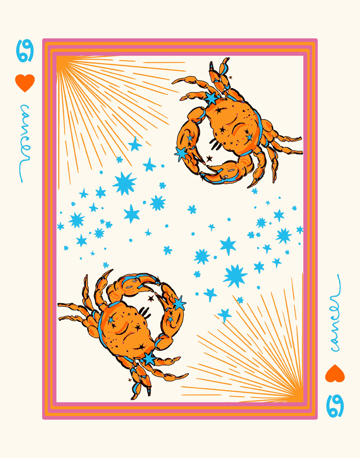Zodiac Sign Gallery Print Artwork Cancer / 8x10