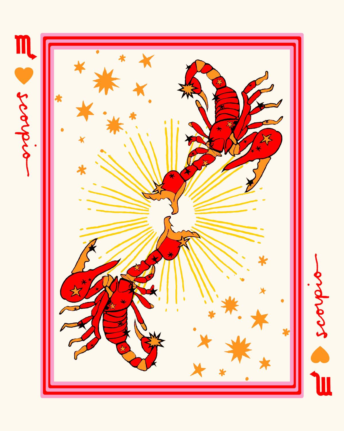 Zodiac Sign Gallery Print Artwork Scorpio / 8x10