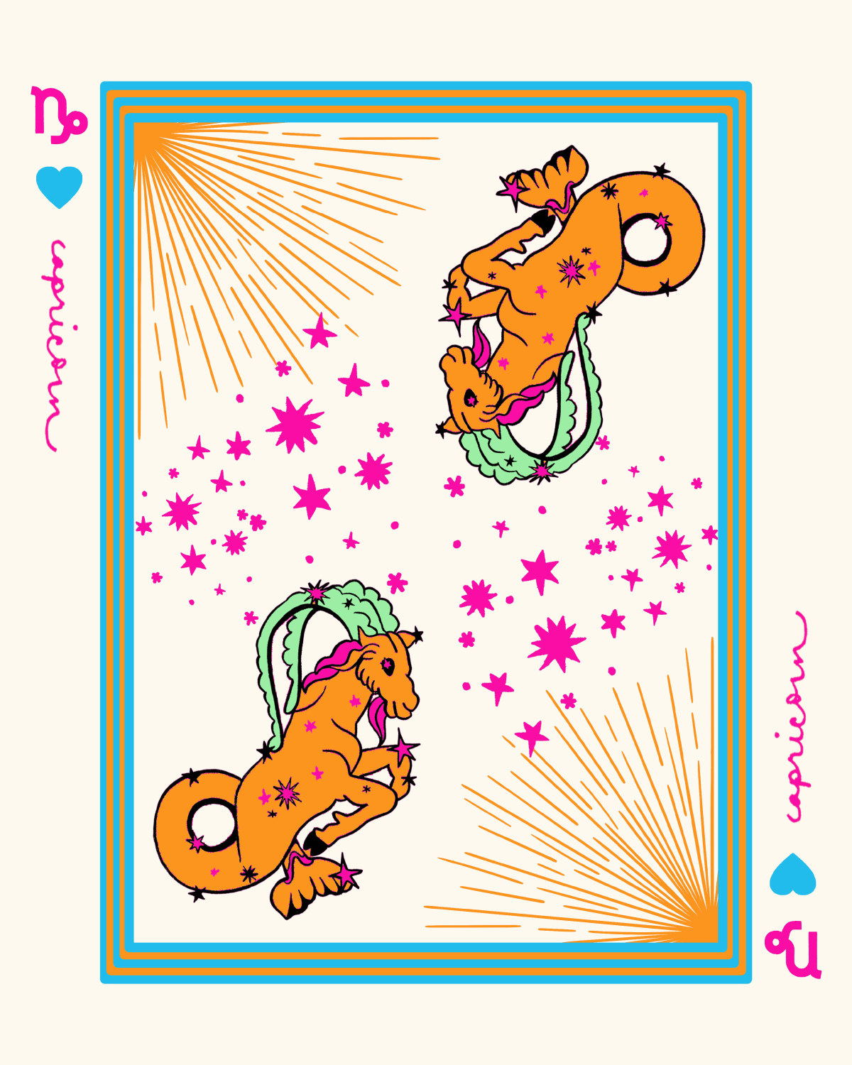 Zodiac Sign Gallery Print Artwork Capricorn / 8x10