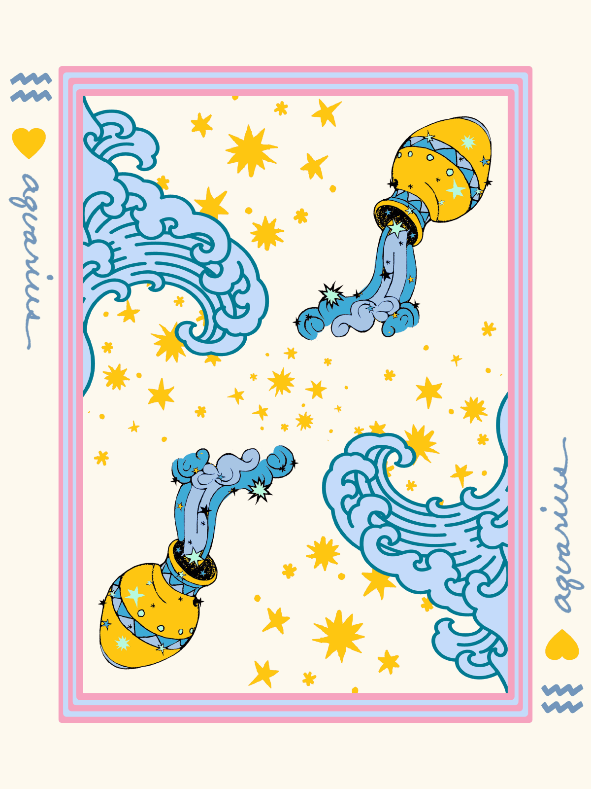 Zodiac Sign Gallery Print Artwork Aquarius / 8x10