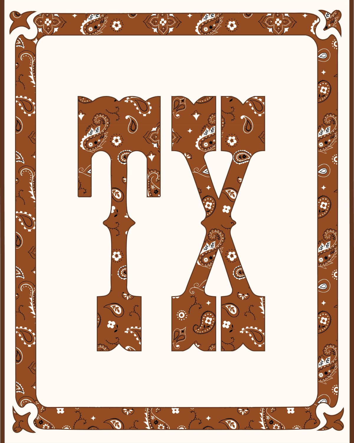 Texas Gallery Print Artwork Burnt Orange / 8x10