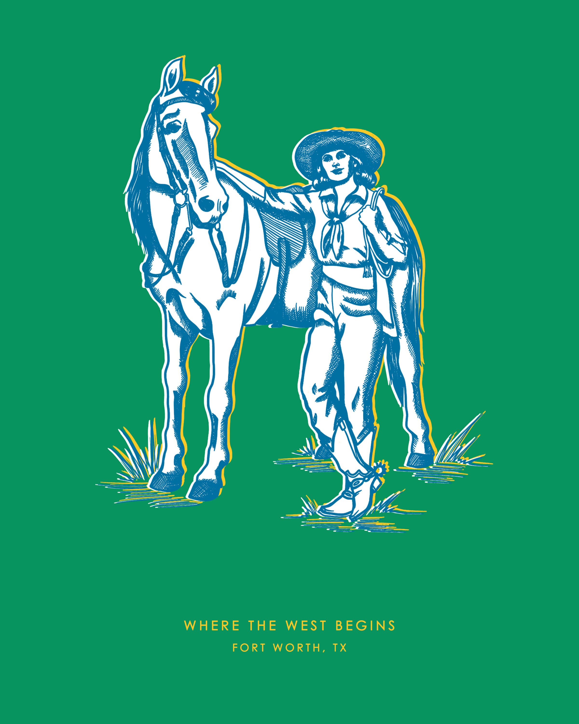 Fort Worth Cowgirl Gallery Print Artwork