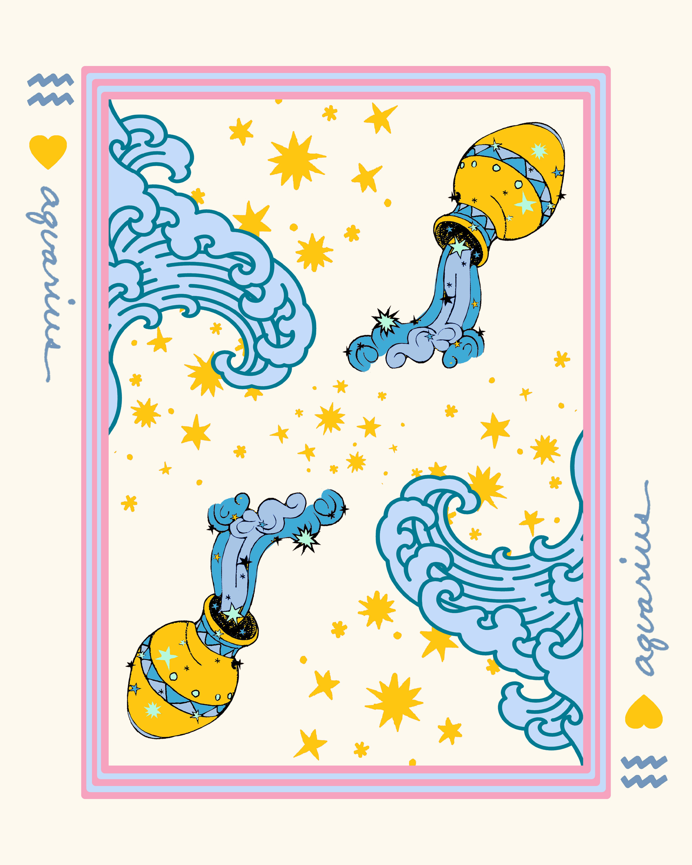 Zodiac Sign in Aquarius Gallery Print Gallery Print Mutli / 8x10 / Unframed