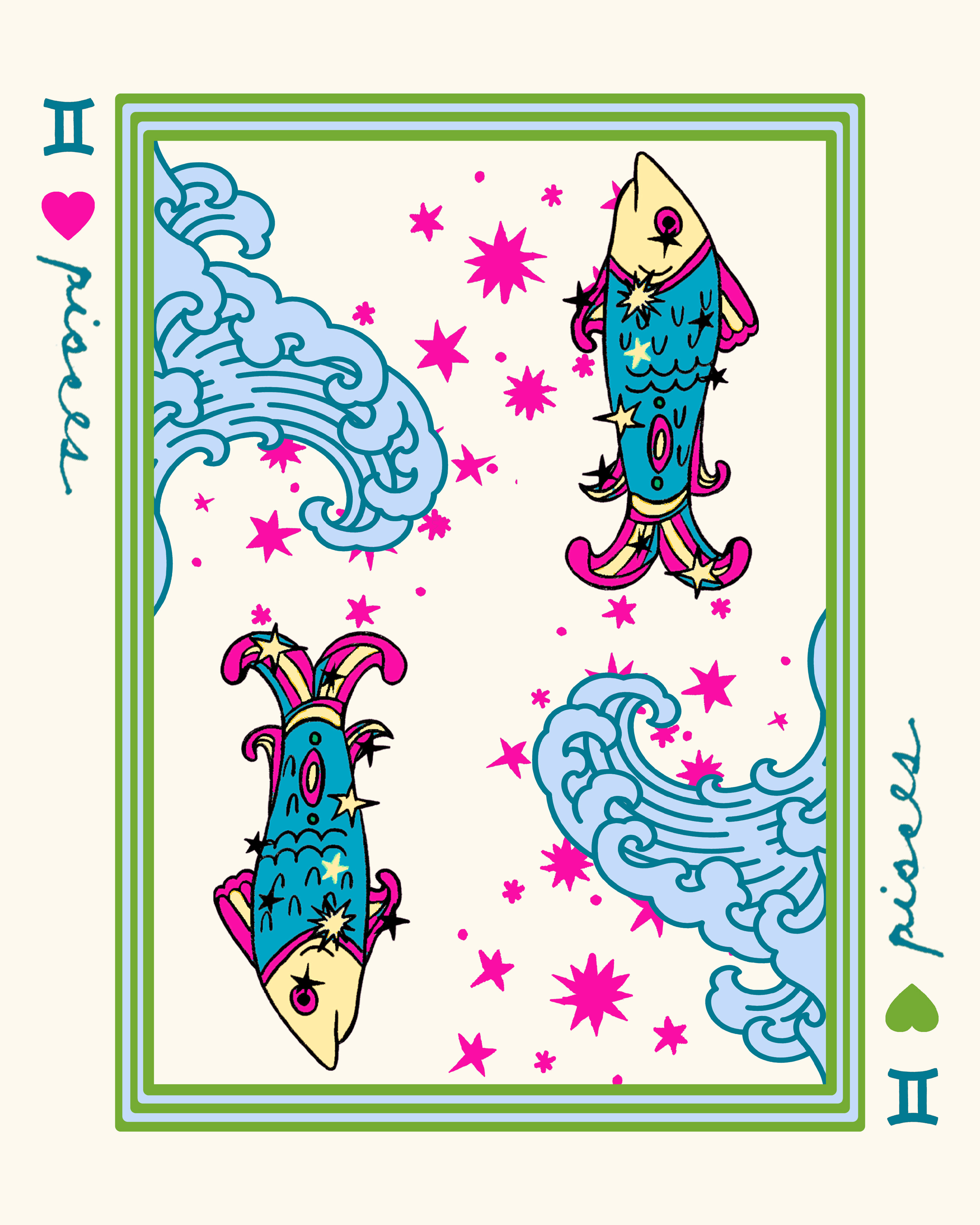 Zodiac Sign Gallery Print Artwork Pisces / 8x10