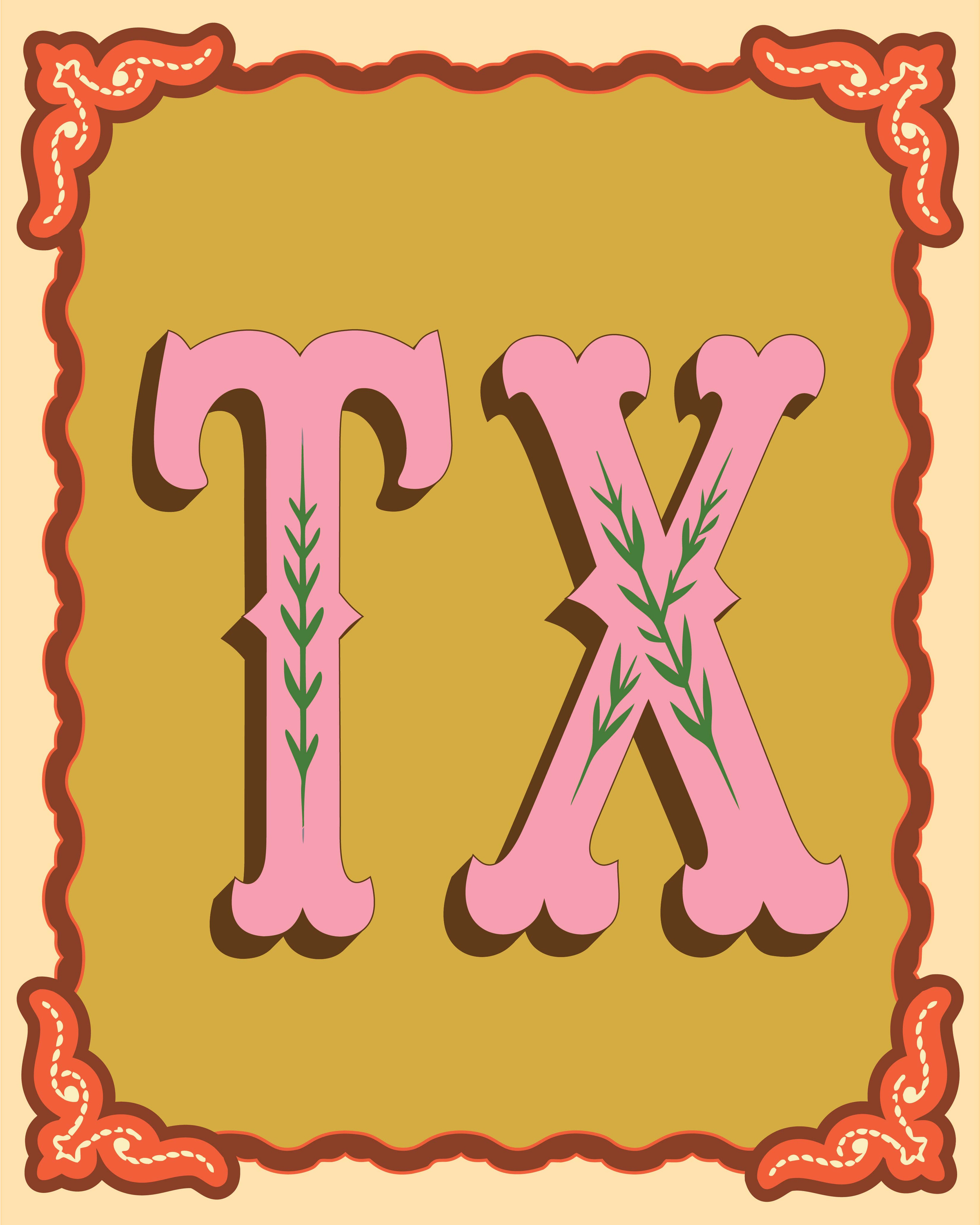 Texas Gallery Print Artwork Mustard / 8x10