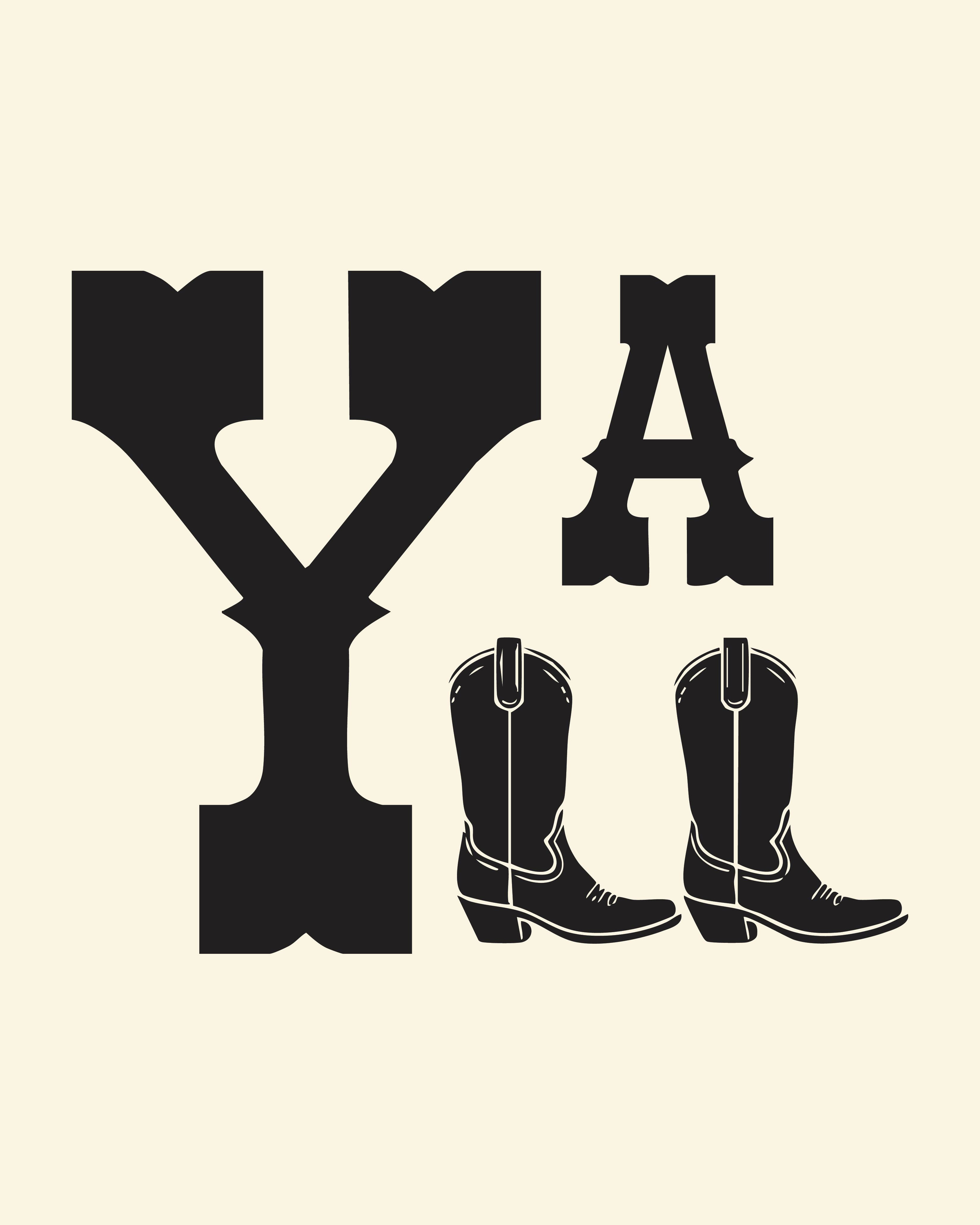 Yall Gallery Print Artwork Black / 8x10