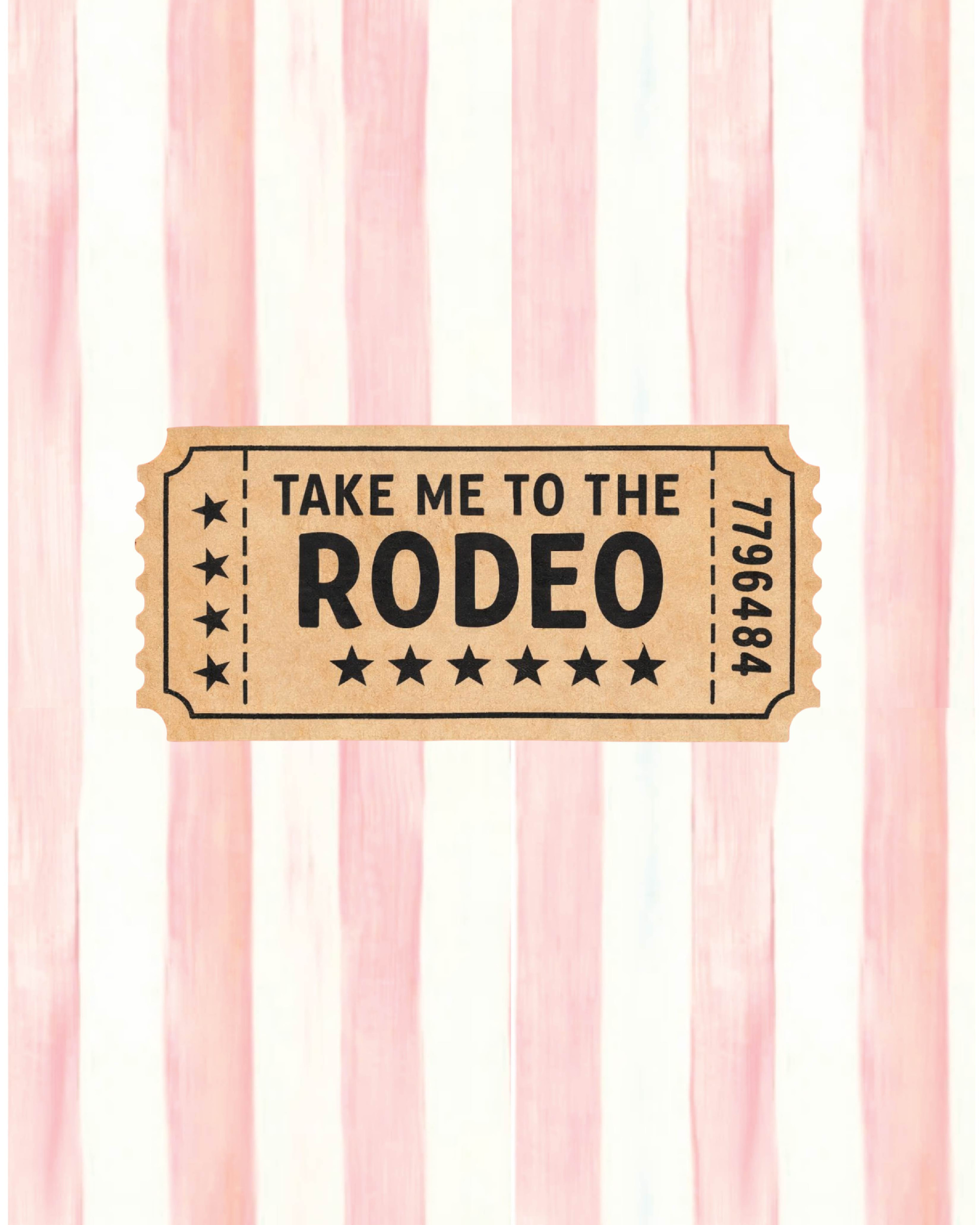 Rodeo Ticket Gallery Print Artwork Pink / 8x10