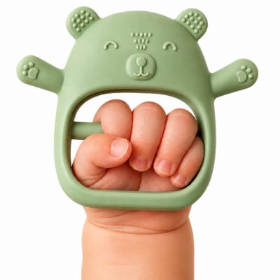 Kiko no-drop silicone teether that stays on the wrist