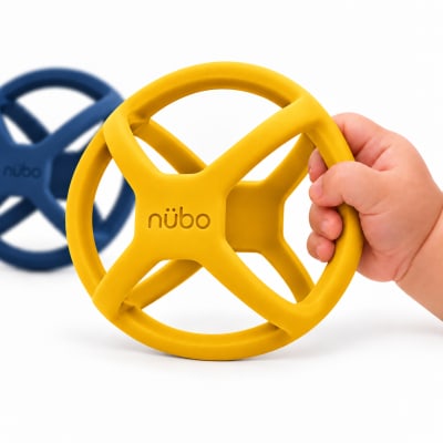 Orbi open-lattice silicone teether ball