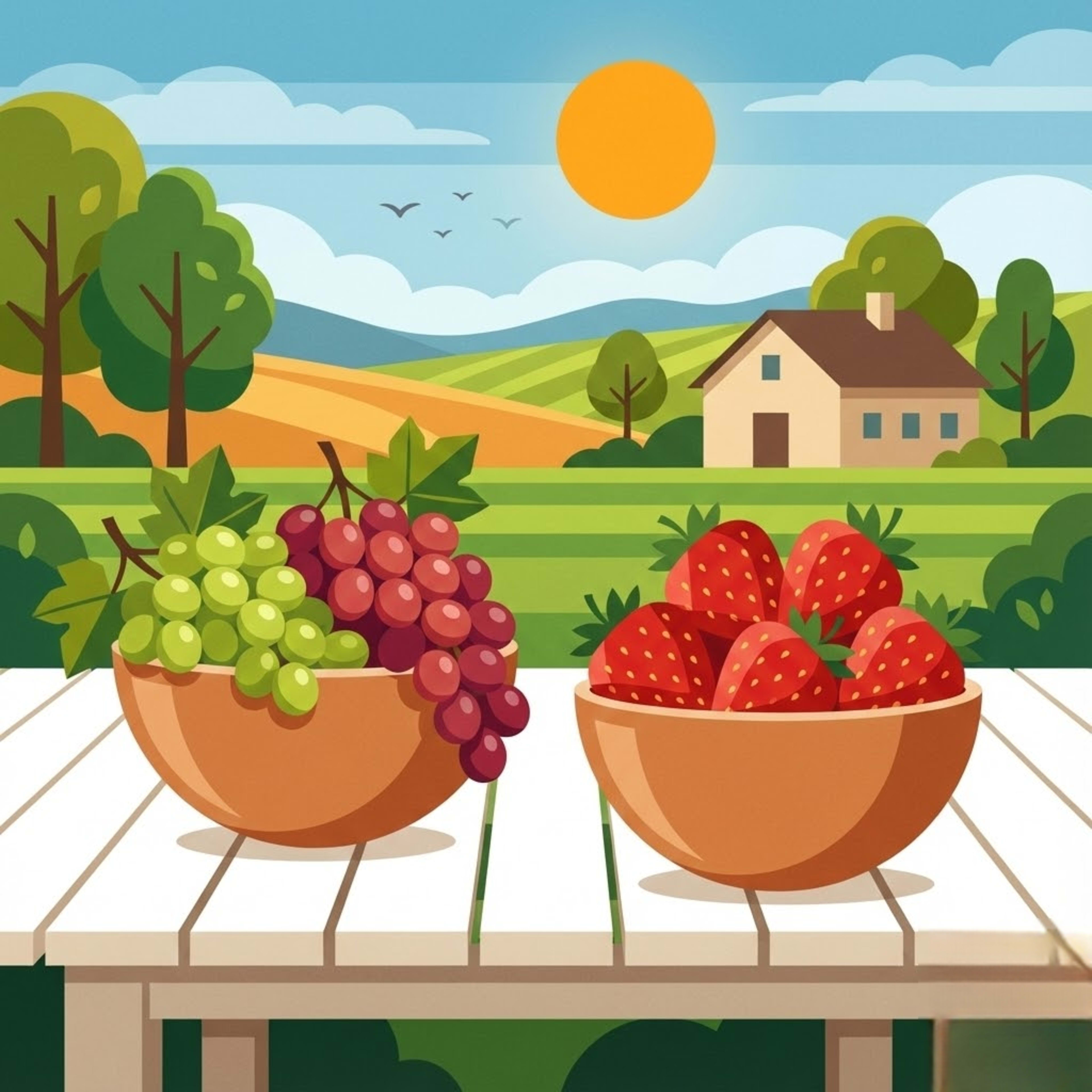 grapes and strawberries