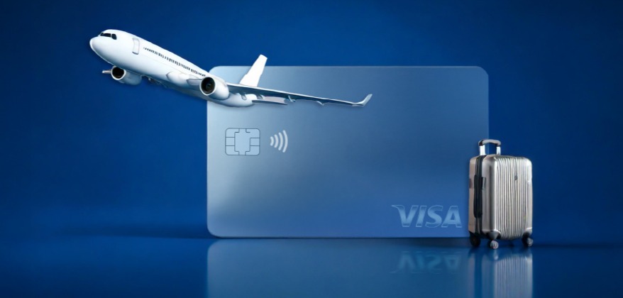 Al Jazira Bank Credit Card Travel Offer on Dark Turquoise Background