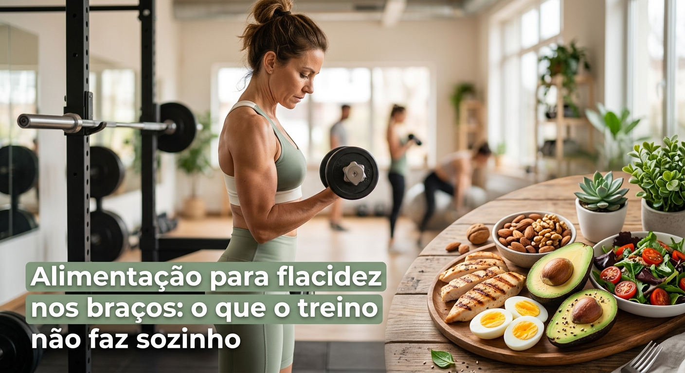Alimentação para flacidez nos braços: o que o treino não faz sozinho