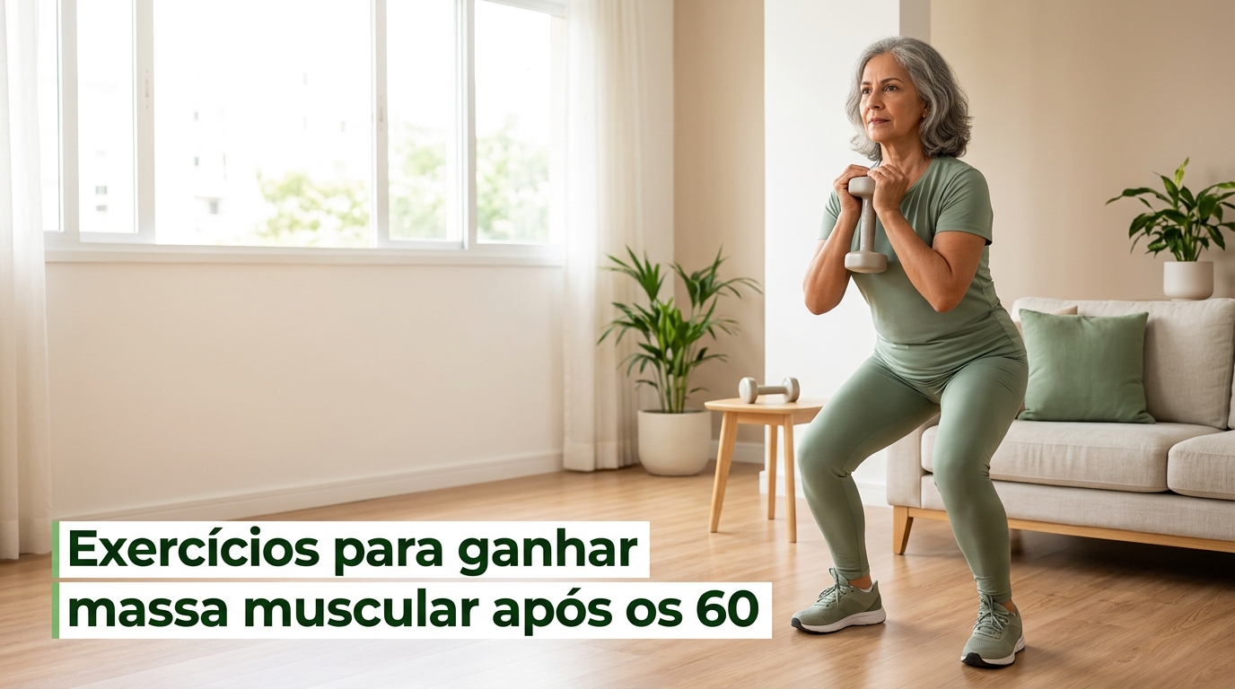 Exercícios para ganhar massa muscular após os 60: guia completo