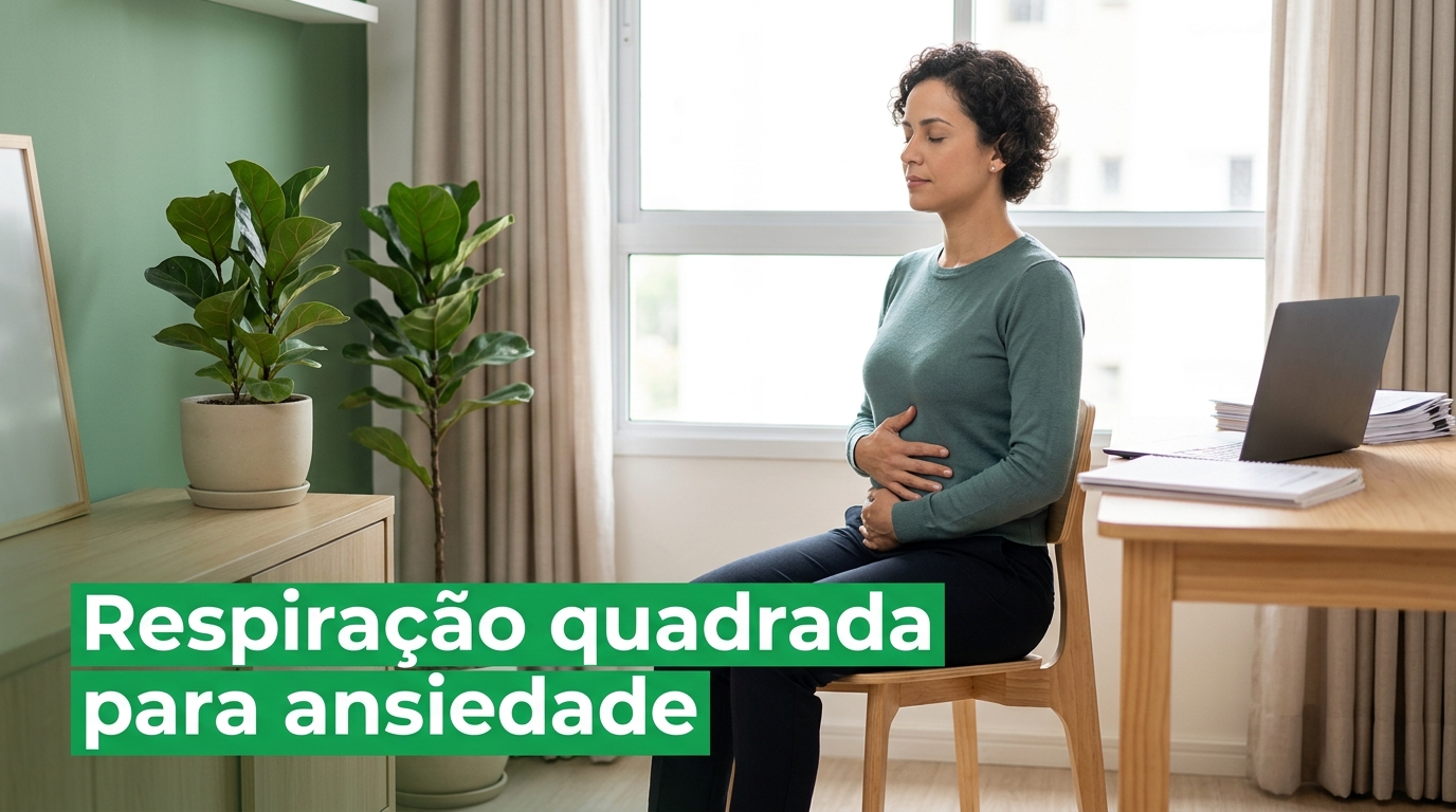 Respiração quadrada para ansiedade: a etapa que decide tudo