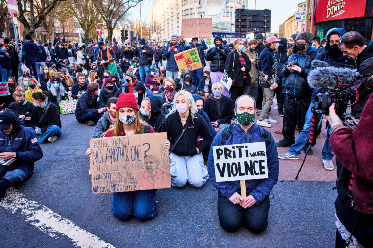 &quot;Kill The Bill&quot; protest, Bristol, March 26th 2021. Photograph Copyright &copy; Simon Holliday
