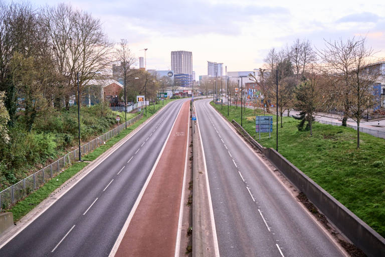 Northumberland Street (South). Bristol during COVID-19 lockdown, April 2020. Photograph Copyright © Simon Holliday